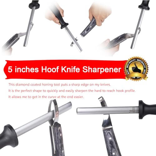 10 Inch Farrier Hoof Trimmer, Sharpener Kit for Goats, Pigs, and Hooved Animals, Professional Hoof Clippers, Rasp, and Trimming Tools, Complete Goat Hoof Care Kit - size: 10-inch
