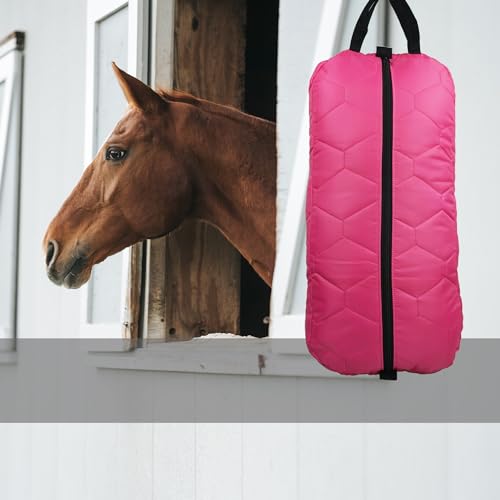 Bridle Bag for Horses, Durable Nylon Bridle Halter Bag with 3 Layers Padded Horse Tack Carry Bag-Large Capacity Protect Tack - color: Pink
