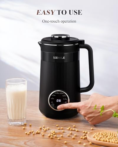 KIDISLE 32oz Automatic Nut Milk Maker Machine, Self-Cleaning & Delay Start | 8 in 1 Plant-Based Beverage Maker for Almond, Soy, Oat, Coconut & Rice Paste / No Soaking / 2H Keep Warm / Boil Water