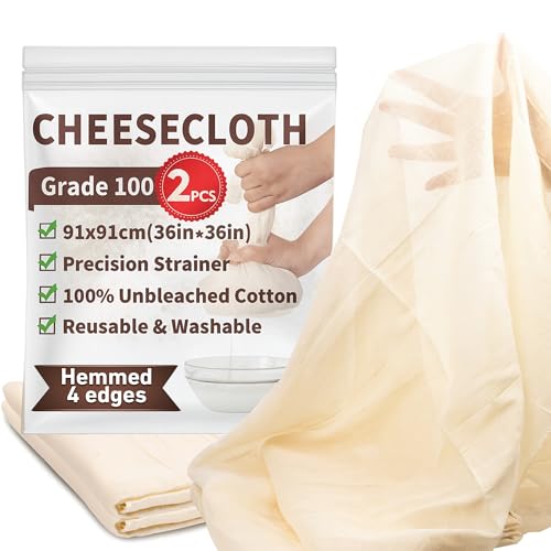 TOPULORS 2-Pack Cheesecloth, 36x36 In Unbleached Cotton Straining Cloth - size: 2 PCS- 36x36 Inch （2 Yards）