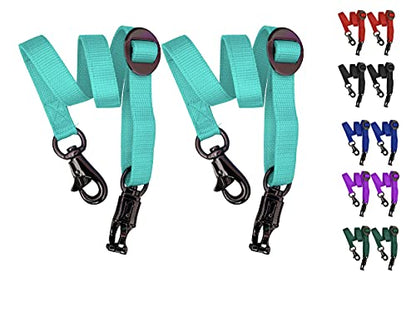 Majestic Ally Pack of 2, Double Thick Trailer Tie for Horse Haulage with Adjustable Buckle, Panic Snap and Bull Snap – 1 Inch by 36 Inch (Turquoise) - color: Turquoise
