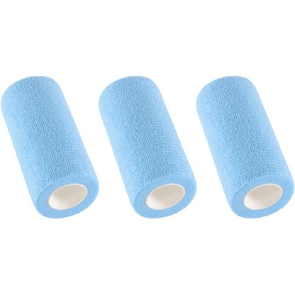 IndigoCase 3 Pack Self Adhesive Bandage Wrap 4 Inch x 5 yd Elastic Tape - color: Skyblue, size: 4 Inch - 3 Pack