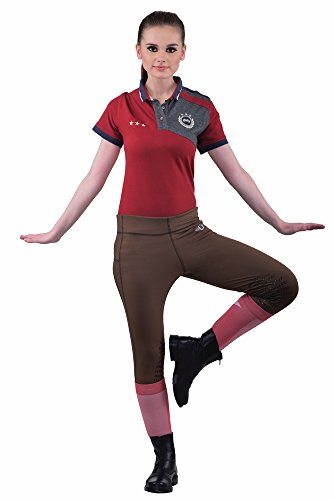 TuffRider Women's Ventilated Schooling Tights - color: Chocolate/Chocolate, size: Small