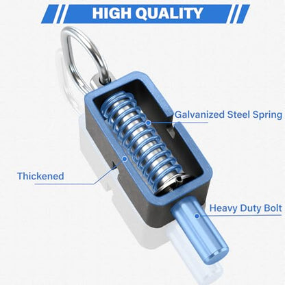 WRINGKIT 4 Pack Weld-On Spring Latch, Heavy-Duty | Trailer Gate Latch Lock with Plain Tube, 5/8" Steel Spring Loaded Latch Assembly for Utility Tailgate, Ramp Doors, Tracks