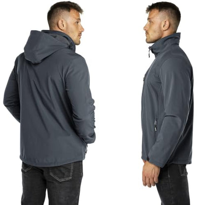 Outdoor Ventures Men's Softshell Jacket Waterproof Fleece Rain Shell Coat - color: Dimgrey, size: Small