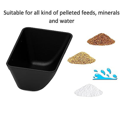 Fence Hanging Chicken Feeder for Duck, Piglets, Goat Feeder Poultry Feeding Container for Livestock Feed Trough Water Bucket(2)