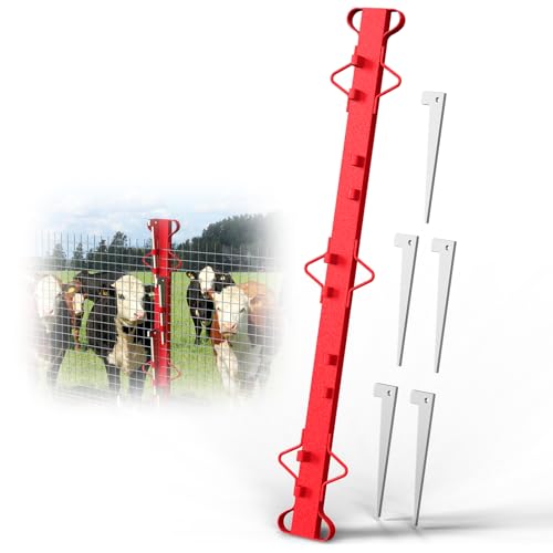 SDSNTE 4.4 Ft Woven Wire Fence Stretcher Bar with 5 Wedges | Easy & Secure Fence Installation, Perfect for DIY & Professional Use, Wire Fence Stretcher Tool