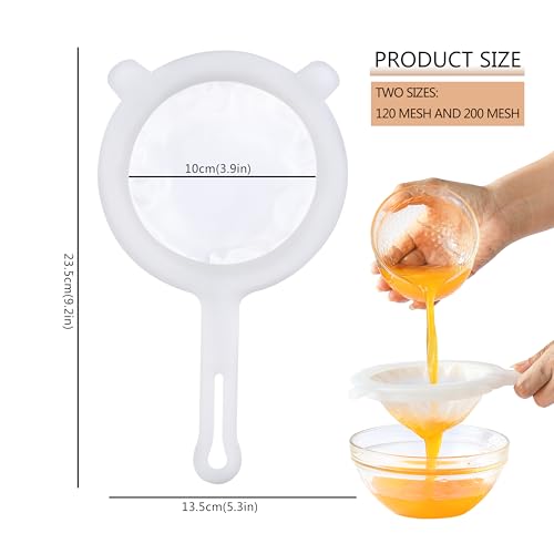 Fine Mesh Strainer, Plastic Strainer for Juice, Coffee, Honey, Nut Milk