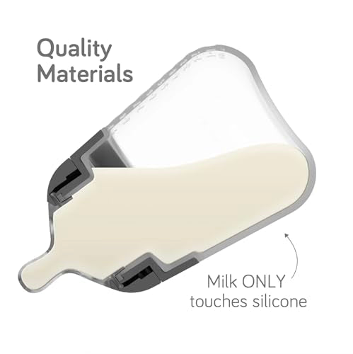 Nanobebe Flexy Silicone Baby Bottle, Anti-Colic, Natural Feel, Non-Collapsing Nipple, Non-Tip Stable Base, Easy to Clean 2-Pack, Gray, 5 oz - color: Grey, style: 5 Ounce 2-Pack