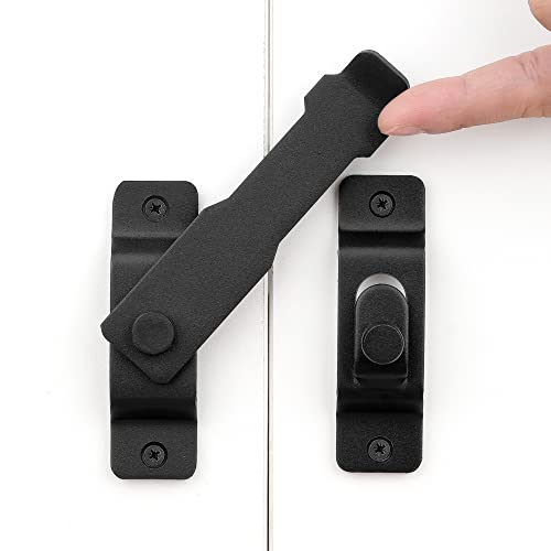 4 Packs Matte Black Barn Door Latches，4.33”x 3.23” Flip Door Latch - color: Matte Black_4 Pack