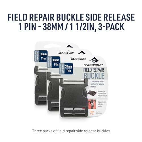 Sea to Summit Field Repair Buckle, Side Release 1 Pin, 3pk, 38mm / 1 1/2in - style: 38mm / 1 1/2in
