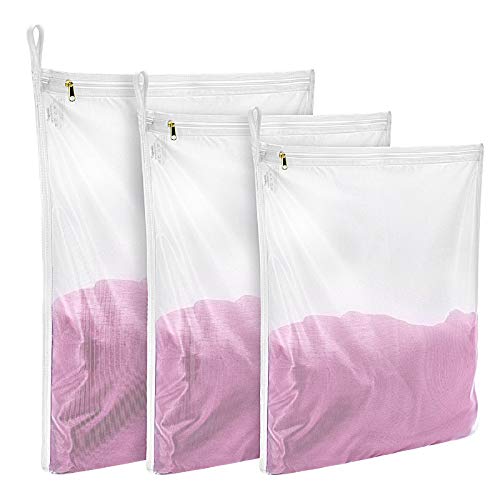 GOGOODA 3 Pack Delicates Laundry Bags, Fine Mesh Wash Bag with Hanging Loop - size: 3 set (1 Medium, 1 Large, 1Xlarge)
