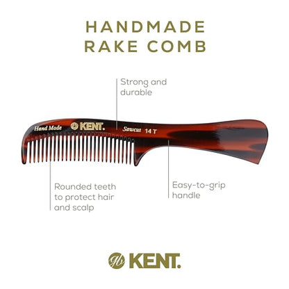 Kent 14T Hair Detangling Comb, Wide Tooth Comb for Long Hair, Wet and Dry Handmade Detangler for Women, Saw-Cut and Hand Polished Made in England - size: 3 Pack