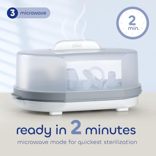 Chicco 3-in-1 Electric Steam Sterilizer for Baby Bottles & Accessories - size: Countertop Sterilizer, style: 3-in-1 Modular Sterilizer - New Model
