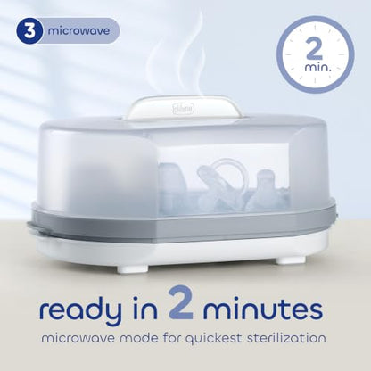 Chicco 3-in-1 Electric Steam Sterilizer for Baby Bottles & Accessories - size: Countertop Sterilizer, style: 3-in-1 Modular Sterilizer - New Model