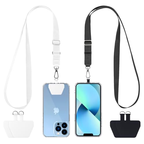 CACOE Phone Lanyard, Black+White,2 Pcs - color: Black+white, size: 21.65"