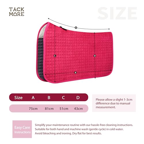 Tackmore All-Purpose Square Quilted Western Saddle Pad, Horse Saddle Pad - color: Magenta