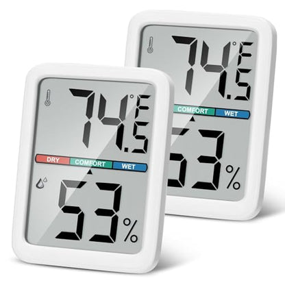 Digital Thermometer Hygrometer, Large LCD Screen Room Thermometer Temperature, Wall Thermometer Humidity Indoor with High Accuracy, Suitable for Greenhouse, Home and Office Measuring Devices