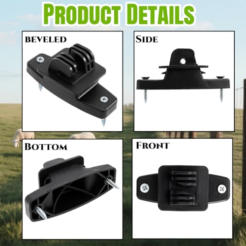 100 Pack Electric Wire Fence Insulators with Screws, Heavy Duty | Wood Post Claw Insulators Fence Accessories, Nail Wood Post Nail on Insulator for Ranch, Agriculture Farm Fence