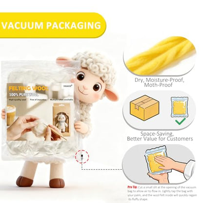 3.4oz Needle Felting Wool Cartoon Yellow for DIY Needle Craft Enthusiasts - color: Cartoon Yellow