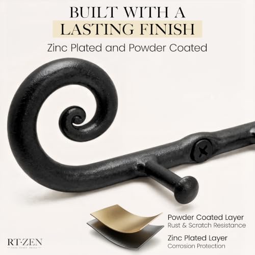 RTZEN Farmhouse Small Key Holder for Wall, Wrought Iron Wall Mount Rack - style: Classic