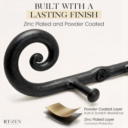 RTZEN Farmhouse Small Key Holder for Wall, Wrought Iron Wall Mount Rack - style: Classic