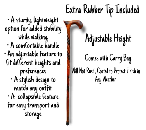 Walking Cane for Men | Wooden Walking Stick | Wooden Canes for Men | Walking Canes | Wooden Cane Collapsible 3 Section Natural Wood Handle Ladies Senior