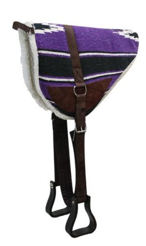 Showman Navajo Print Bareback Saddle Pad w/Fleece Bottom - color: Purple