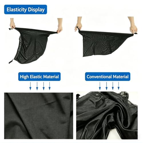 2 Pack Stretchy Mesh Car Rear Side Window Shades, Bug UV Protection Mosquito Net, Breathable Blackout Privacy Baby Car Window Screens, Universal 95% Cars SUVs Camping Accessories - size: Rear Side Window Shade
