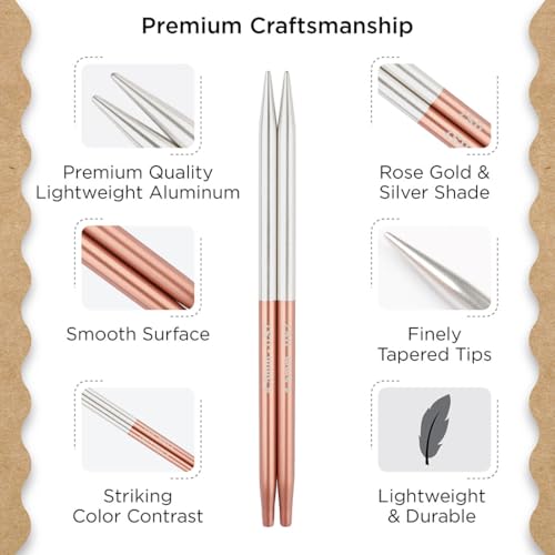 Knitter’s Pride Rosemist Interchangeable Needle Set 5""(13cm)- Midi - size: Set of 7 - 5" (13cm)