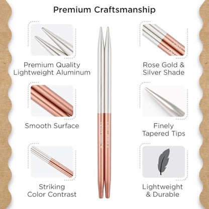 Knitter’s Pride Rosemist Interchangeable Needle Set 5""(13cm)- Midi - size: Set of 7 - 5" (13cm)