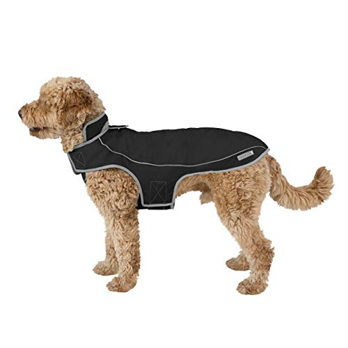 Jacket for All Dogs, Fleece-Lined, Waterproof Doggie Vest, Reflective Pet Parka (2200) (Medium, Black) - color: Black, size: Medium