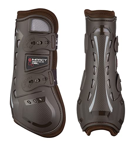 LeMieux Impact Responsive Horse Tendon Boots - Protective Gear and Training Equipment - Equine Boots, Wraps & Accessories - Tendon Protection and Support (Brown/Medium)