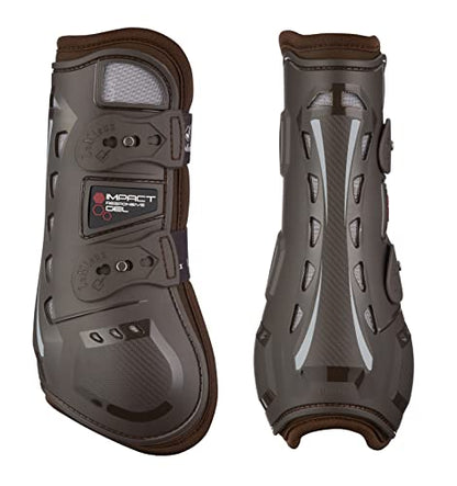 LeMieux Impact Responsive Horse Tendon Boots - Protective Gear and Training Equipment - Equine Boots, Wraps & Accessories - Tendon Protection and Support (Brown/Medium)