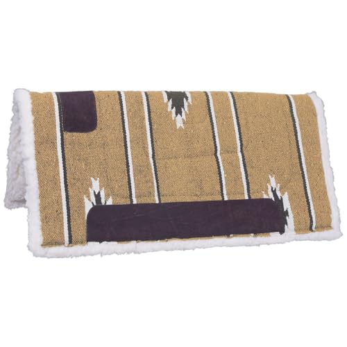 Tough 1 Tough-1 Square Saddle Pad/Fleece Bottom - color: Taupe/Black/Cream