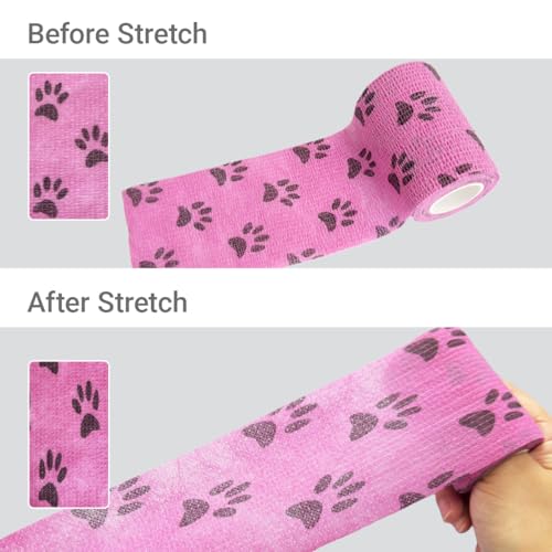 Bandage Wrap for Dogs, 4 Rolls Self-Adhering Pet Tape - color: 4 Colors