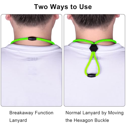 Wisdompro 23 inch Round Cord Lanyard with Safety Breakaway Buckle - color: Neon Green