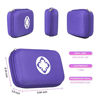 First Aid Kit 276PCS Car Home Camping Essentials Purple Emergency Kit AMORNING - color: Purple-276pcs