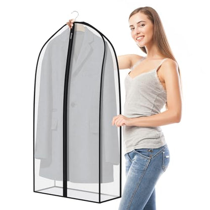 Zilink Garment Bags for Leather Coat Suit Bags for Closet Storage 43 in - size: 43"-4pcs