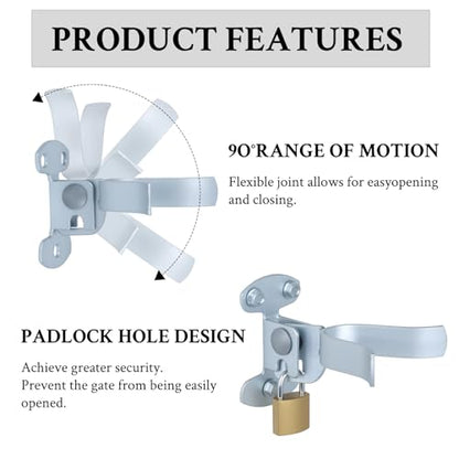 WellMade 1-3/8 Inch Heavy Duty Gate Latch, Wall Mount Fork Latch with Padlock Hole - Chain Link Fence Latch Hardware for Wooden Gates, Dog Kennels & Outdoor Fencing (2 Pack) - size: 2 Pack