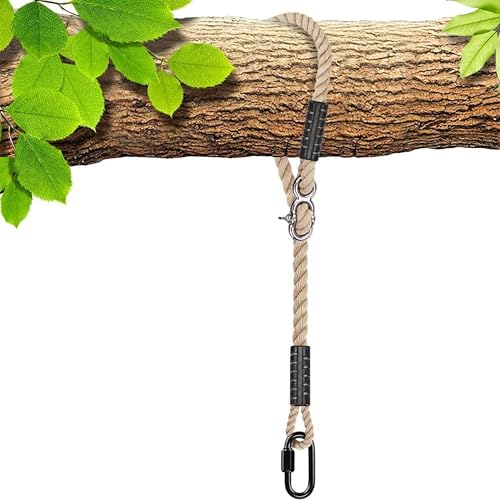 SELEWARE 3ft Tree Swing Rope, Adjustable Hammock Straps Hanging Kit - color: Beige-1 Pack, size: 3ft