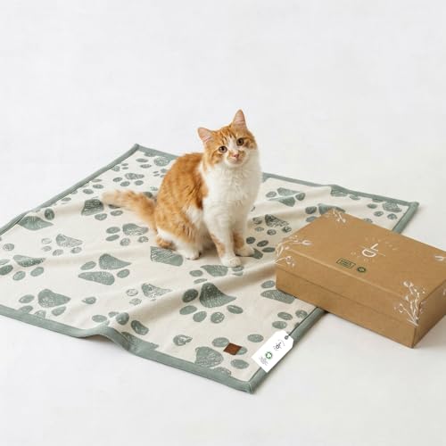 Baby & Pet Blanket 100% Cotton with Sherpa Fleece – Soft Stroller & Cuddle Blanket for Baby, Dog & Cat – Breathable, Hypoallergenic, Washable – 76×96 cm All-Season Blanket Reed Green Beige - color: Green
