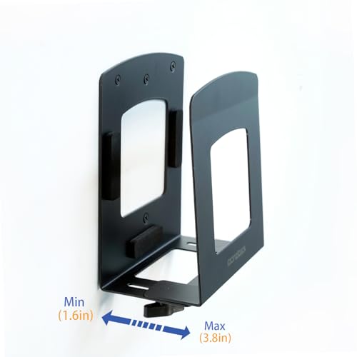 Monzlteck Adjustable Electronic Device Wall Mount|Universal Holder for Small Computers, Gaming Consoles（Xbox 360，Xbox One, PS4），Mini PC，Small Form Factor Desktop Tower, UPS .Fits 1.6" to 3.8" Width