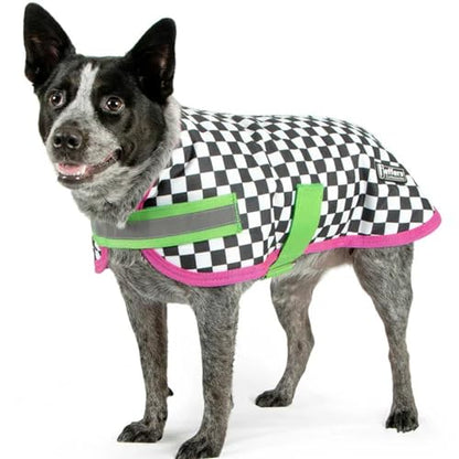 Jeffers Expression Dog Coat Waterproof Ripstop Winter Jacket 30" – 240g Insulated Blanket, Adjustable Belly & Chest Straps, Reflective Strips, Small to Large Breeds, Outdoor & Travel - Party Cheetah - color: Skater Pup, size: 30"