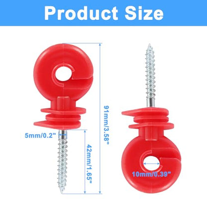 Red Electric Fence Insulator, 10Pcs, 91mm/3.58 inch - color: Red