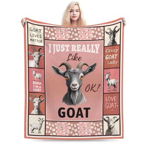 Goat Blanket, Soft Plush Fleece Farm Animal Throw Blanket - Cozy Warm Stuff Blankets Bedding Goat Gifts for Women Girls Kids Adults 40"X50" - color: Goat, size: 50"x40"