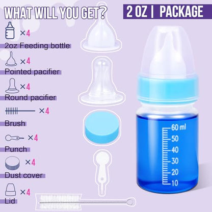 Puppy Kitten Nursing Bottle 2oz- Small Animal Feeding Kit with Nipples | Hand Feeding Supplies for Puppies, Kittens, Rabbits, Ferrets & Newborn Pets - color: SKY BLUE