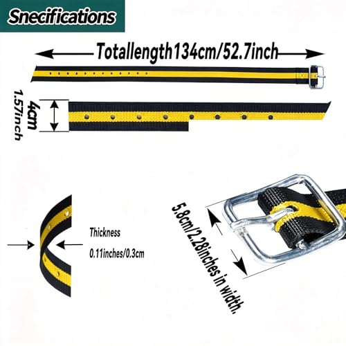 Heavy Duty Cow Collar Adjustable Livestock Neck Strap for Cattle, Horses & Sheep, High-Strength Polyester Ranch Collar with Metal D-Ring, 1.8 Ton Tensile Strength, Yellow