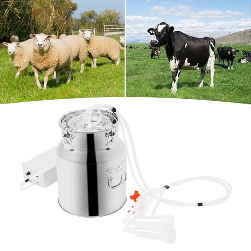 Miking Machine, 2in1 Electric Automatic Pulsation Vacuum Milker, 3/5/10/14l Portable Milker for Cows and Sheep (14 L) - size: 14 L