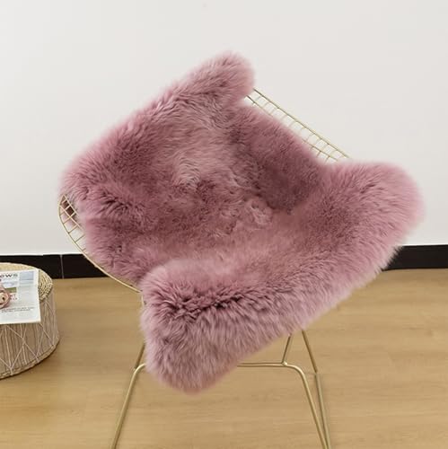Luxury Beauty Genuine Sheepskin Rug Natural Wool Fluffy Rug|2×3 FT | Misty Pink Sheepskin Area Rug Warm In Winter,Cool In Summer For Living Room Bedroom Study Meeting Room Premium Fur Rug - color: Misty Pink, size: 2' x 3' (sheepskin)